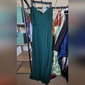 BIRDY GREY Devin Convertible Chiffon Dress in Emerald, XL